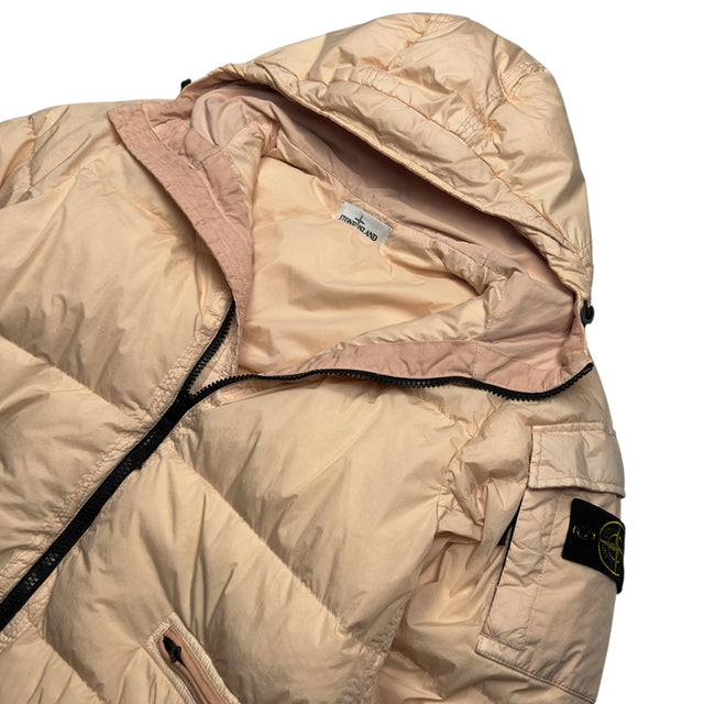 A/W 22 Stone Island Crinkle Reps R - NY Down Puffer Jacket - Peach