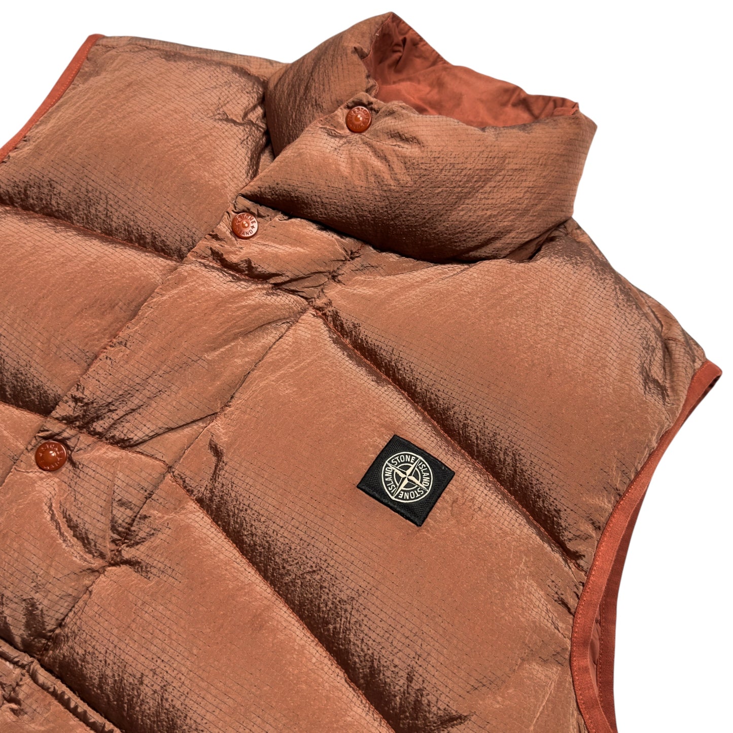 A/W 19 Stone Island Nylon Metal Watro Ripstop Down Puffer Gilet - Orange