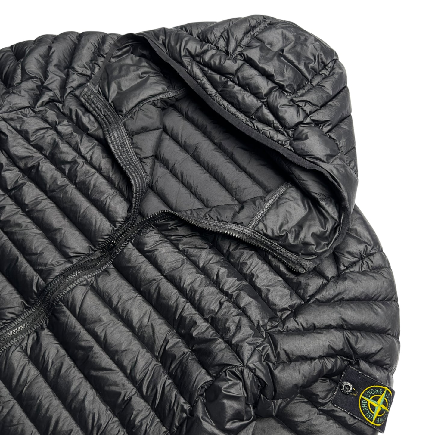 A/W 22 Stone Island Loom Woven Chambers R-Nylon Down TC Puffer Jacket - Black