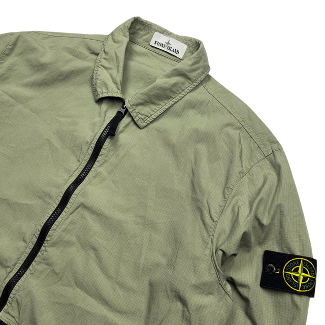 S/S 19 Stone Island Cotton Ripstop Overshirt - Sage Green