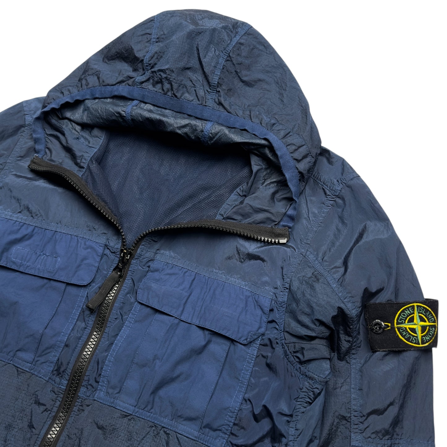 S/S 19 Stone Island Nylon Metal Watro Ripstop Windbreaker Jacket - Navy