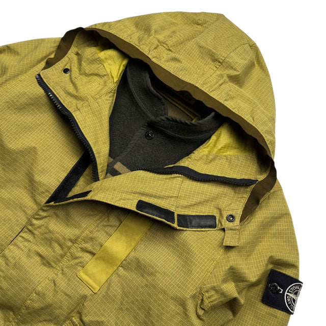 A/W 19 Stone Island Reflective Weave Ripstop TC Parka Jacket with Panno Jacquard Lining