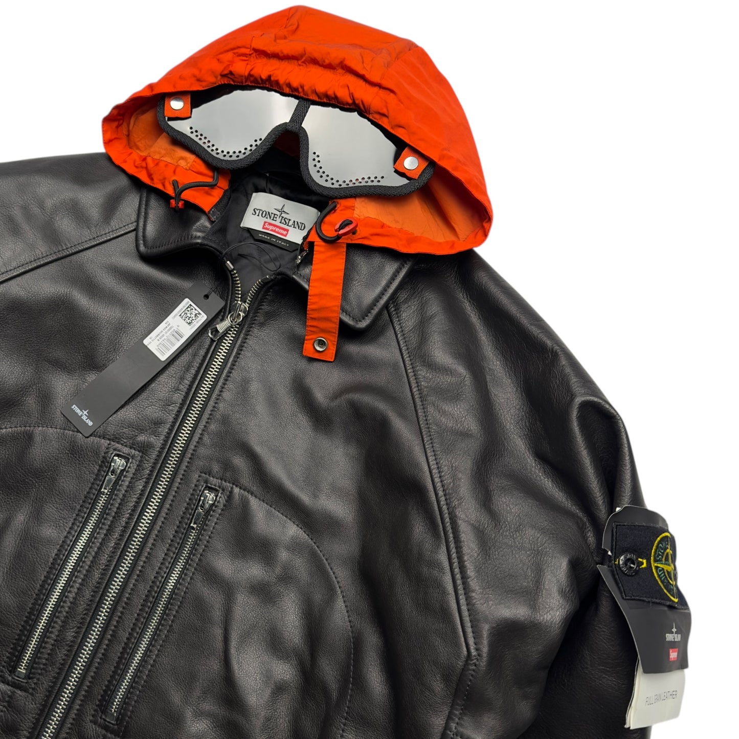 A/W 23 Stone Island x Supreme Full Grain Leather Helicopter Jacket