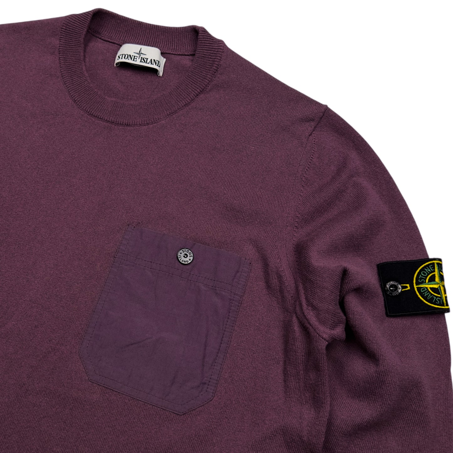 S/S 21 Stone Island Light Knit Sweater - Burgundy