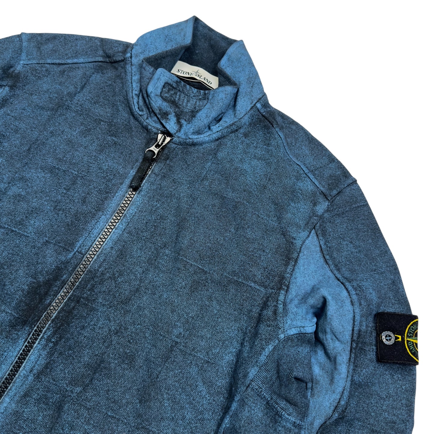 S/S 17 Stone Island House Check Dust Treated Full Zip Sweater