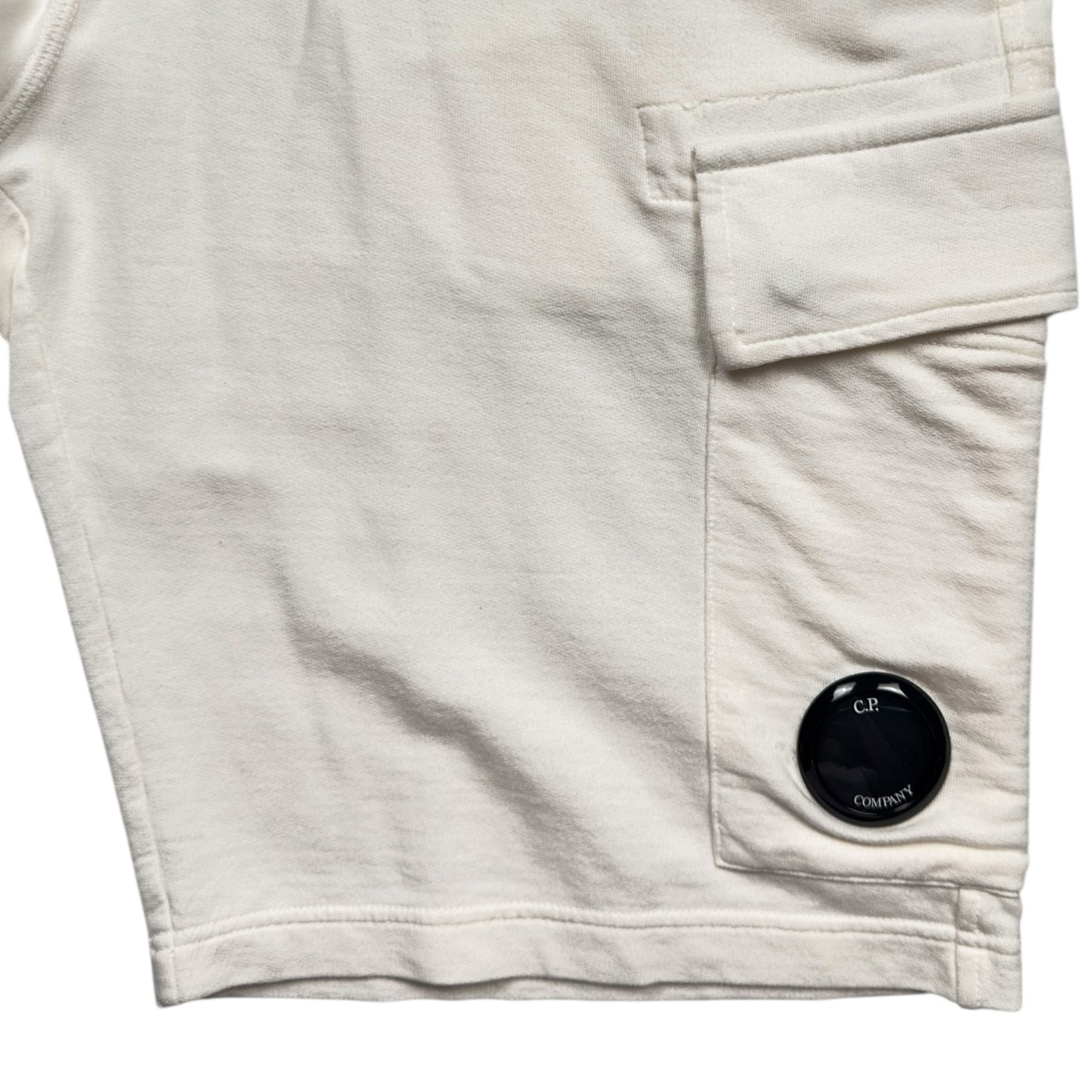 C.P. Company Light Fleece Shorts - Cream