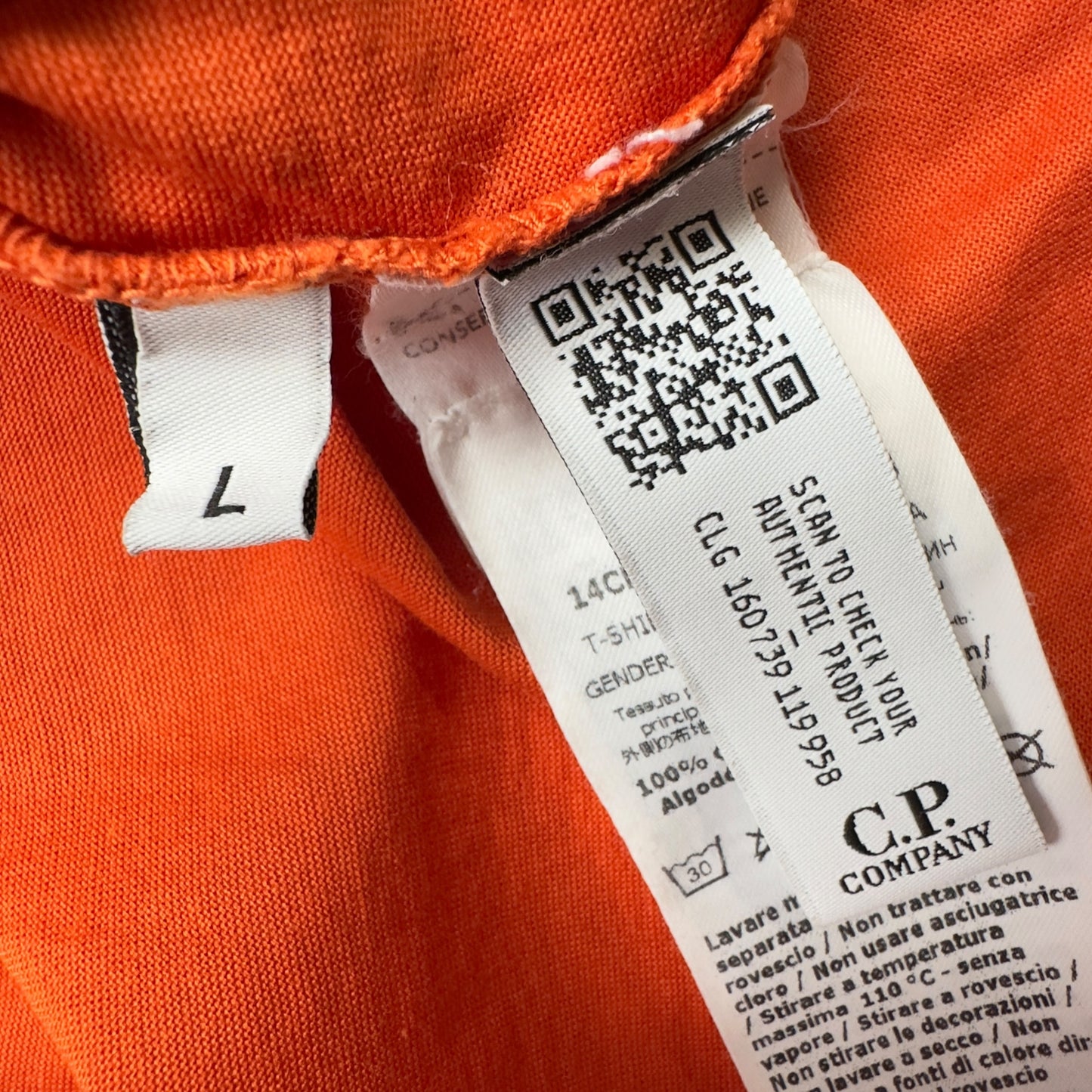 C.P. Company Chest Logo Long Sleeve T-Shirt - Orange