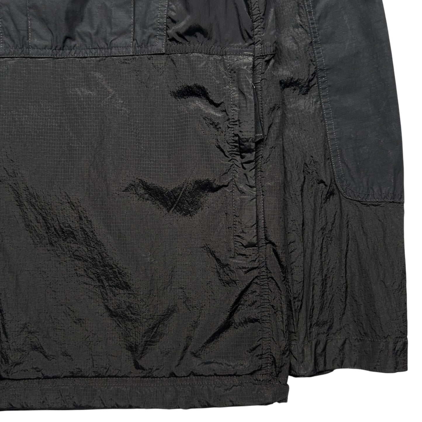 S/S 19 Stone Island Nylon Metal Watro Ripstop Windbreaker Jacket - Black