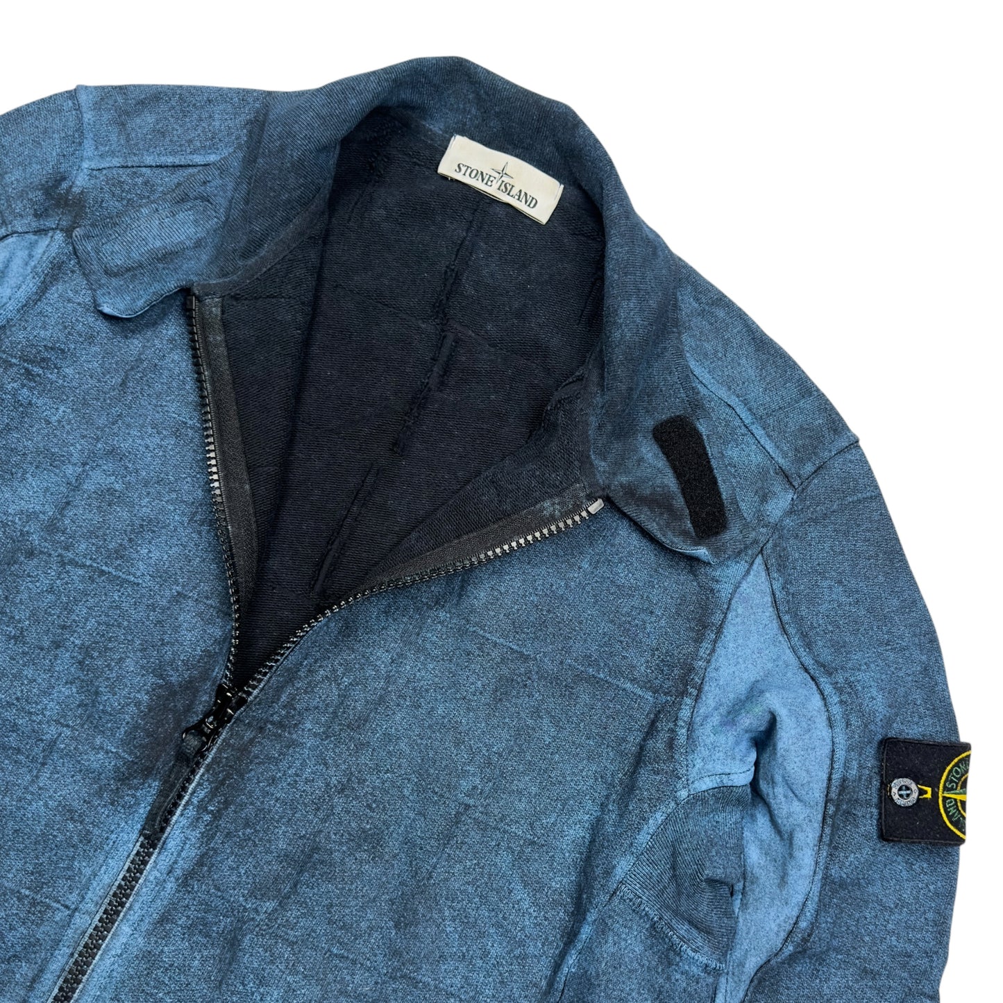 S/S 17 Stone Island House Check Dust Treated Full Zip Sweater