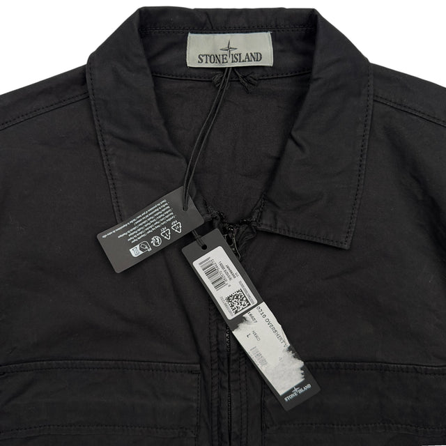 S/S 23 Stone Island Supima Cotton Twill Stretch-TC Overshirt - Black