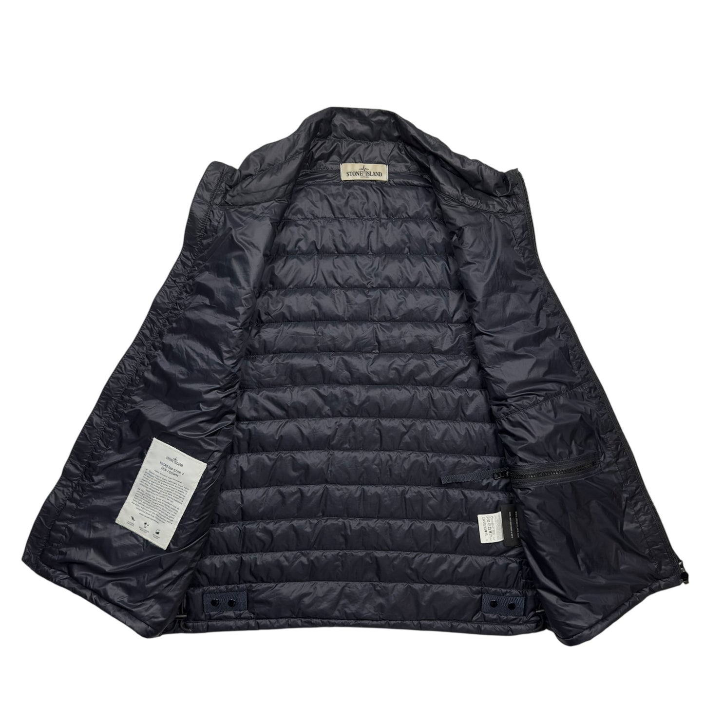 S/S 13 Stone Island Micro Rip Stop 7 Den Down Puffer Gilet - Navy