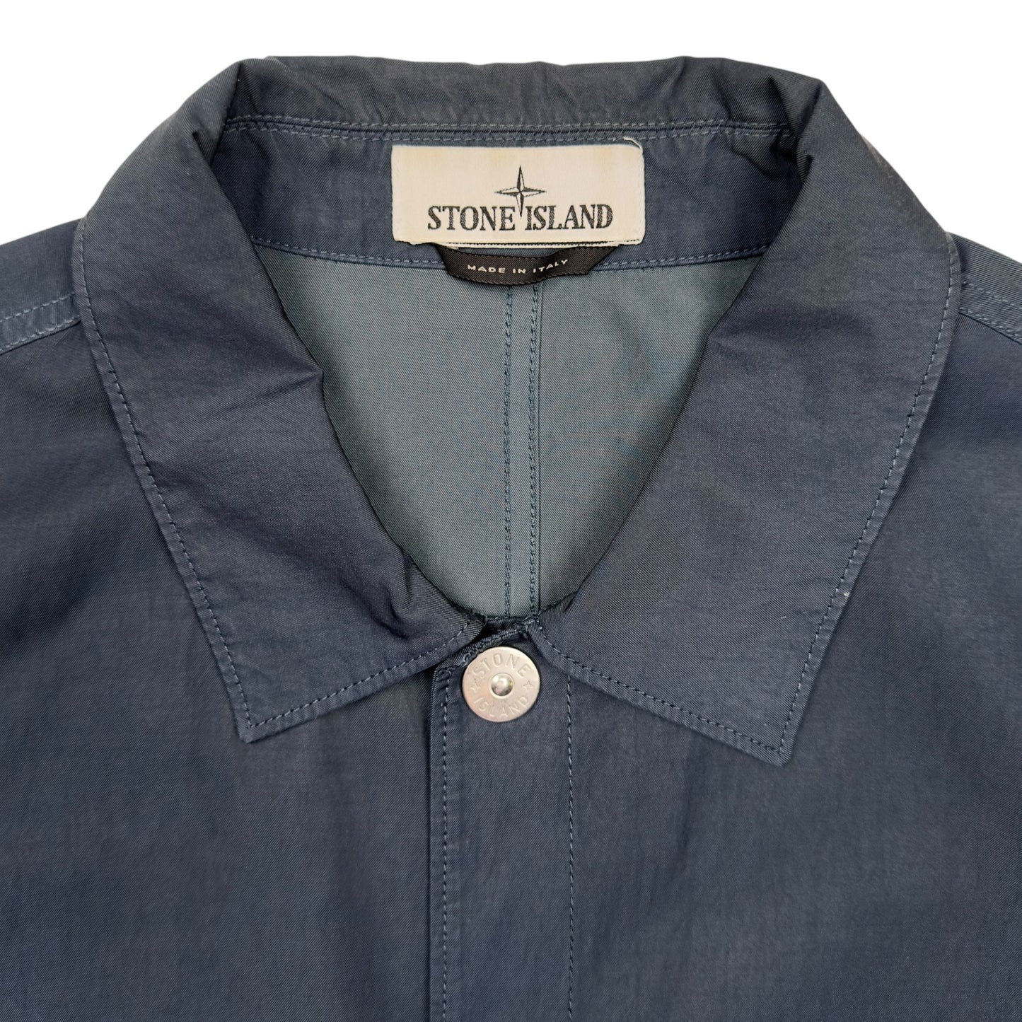 S/S 23 Stone Island Cupro Cotton Twill Overshirt - Navy