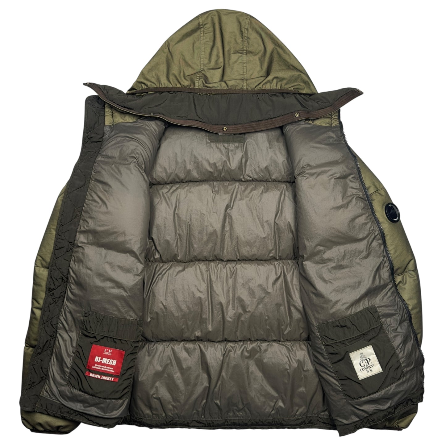 C.P. Company Bi Mesh Down Puffer Jacket - Olive Green