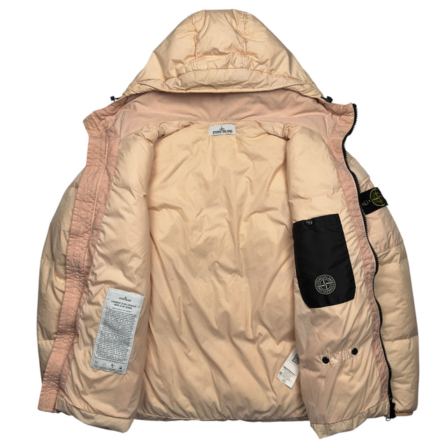 A/W 22 Stone Island Crinkle Reps R - NY Down Puffer Jacket - Peach