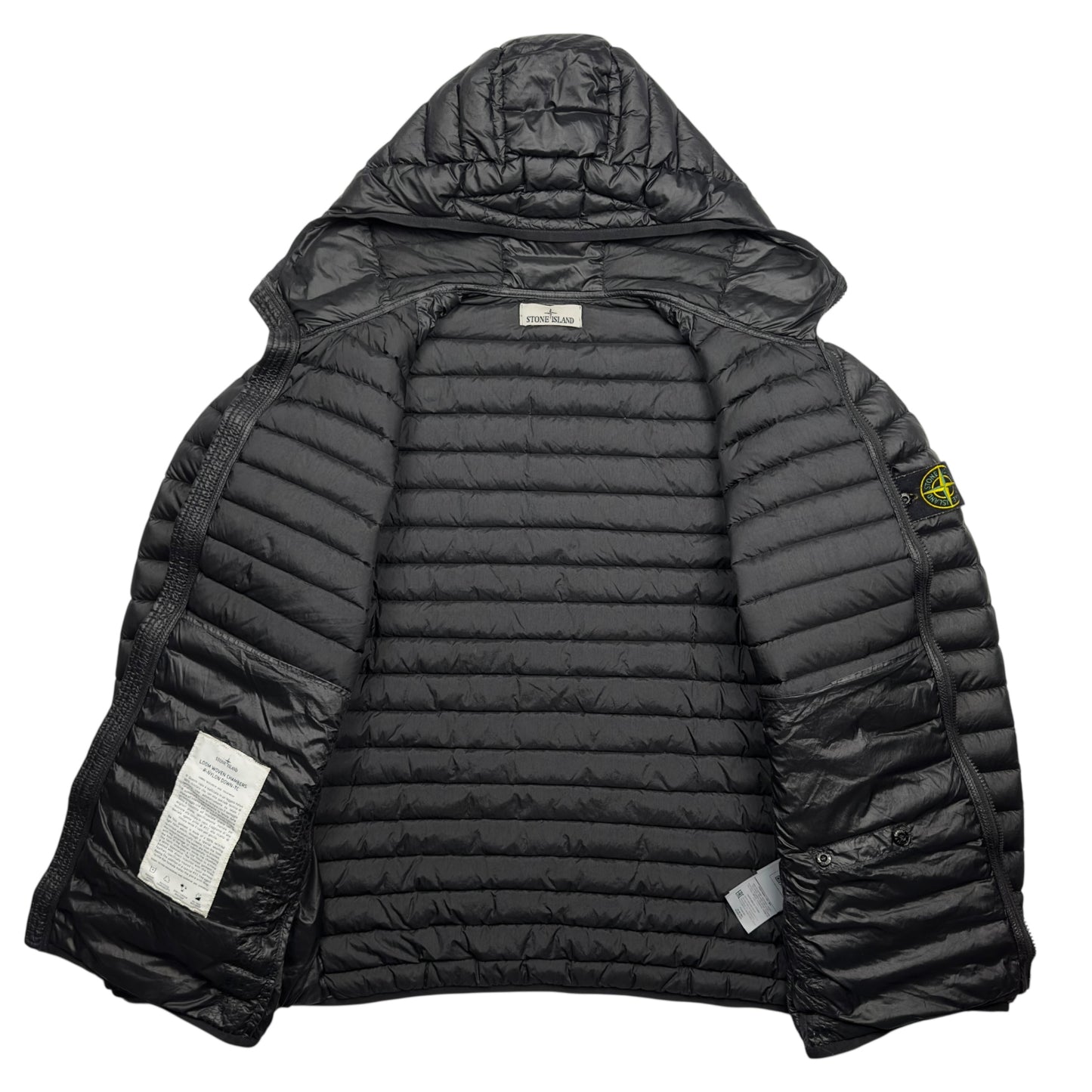 A/W 22 Stone Island Loom Woven Chambers R-Nylon Down TC Puffer Jacket - Black