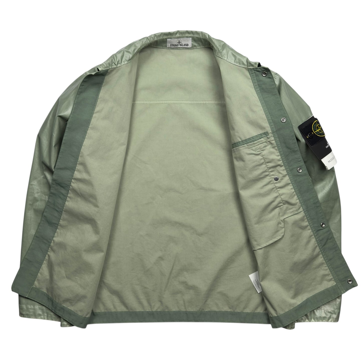 S/S 25 Stone Island Mussola Gommata TC Overshirt Jacket - Sage Green