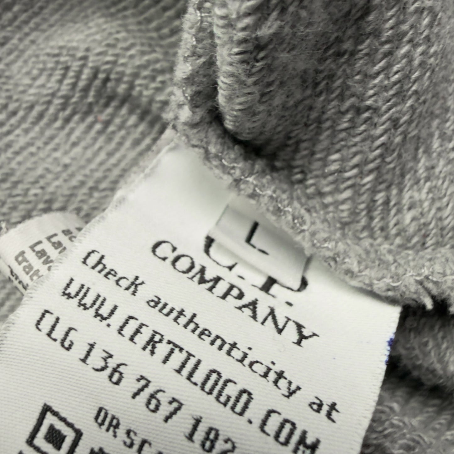 C.P. Company Diagonal Raised Fleece Crewneck Sweater - Grey