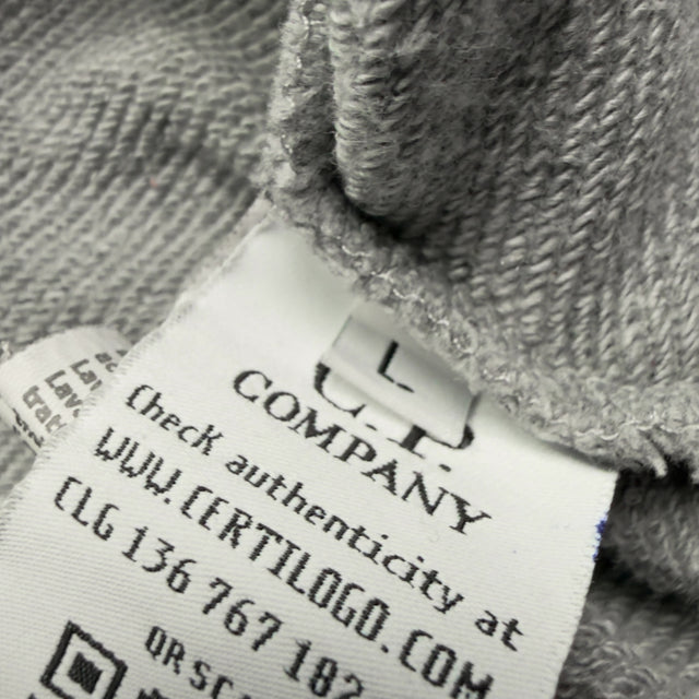 C.P. Company Diagonal Raised Fleece Crewneck Sweater - Grey