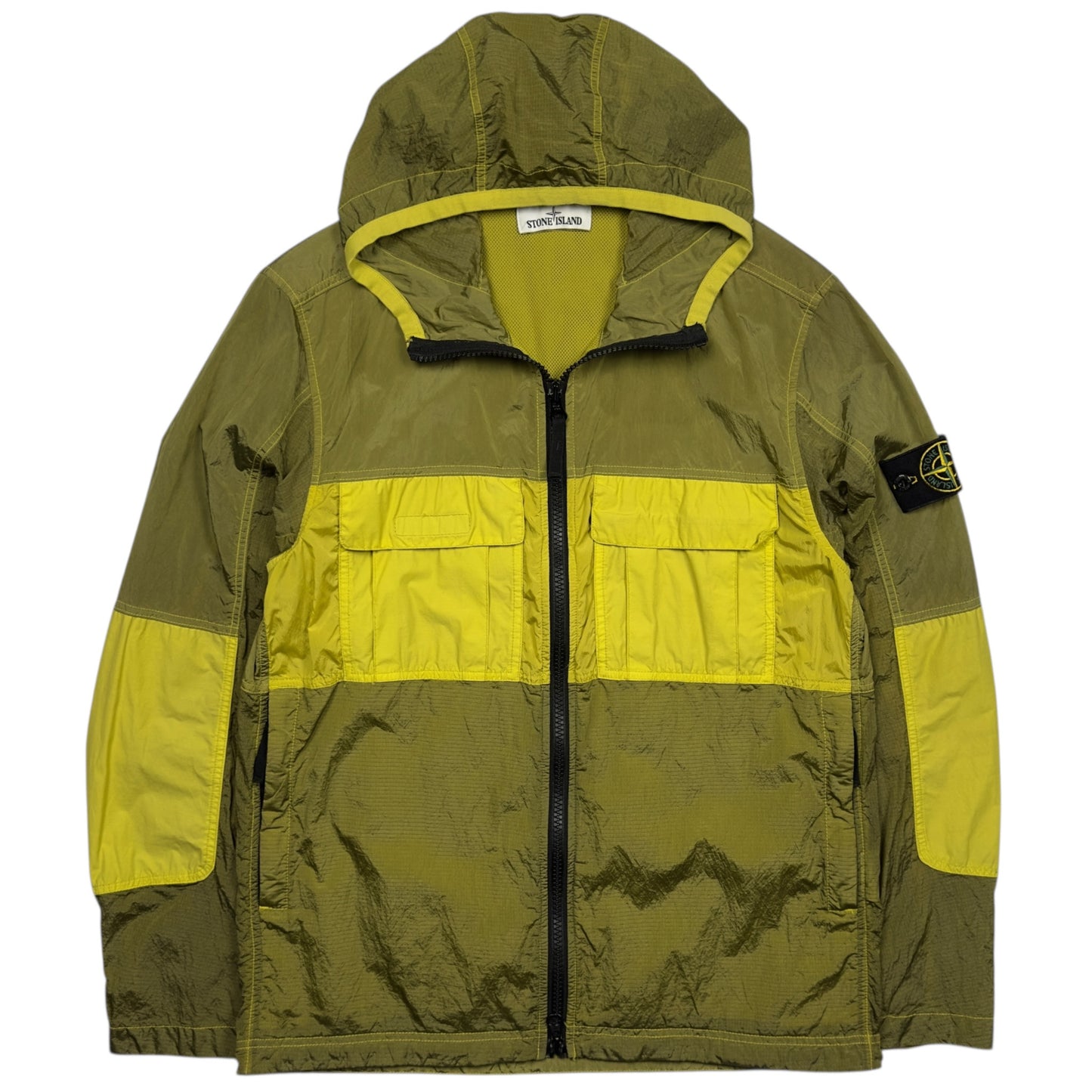S/S 19 Stone Island Nylon Metal Watro Ripstop Windbreaker Jacket - Yellow