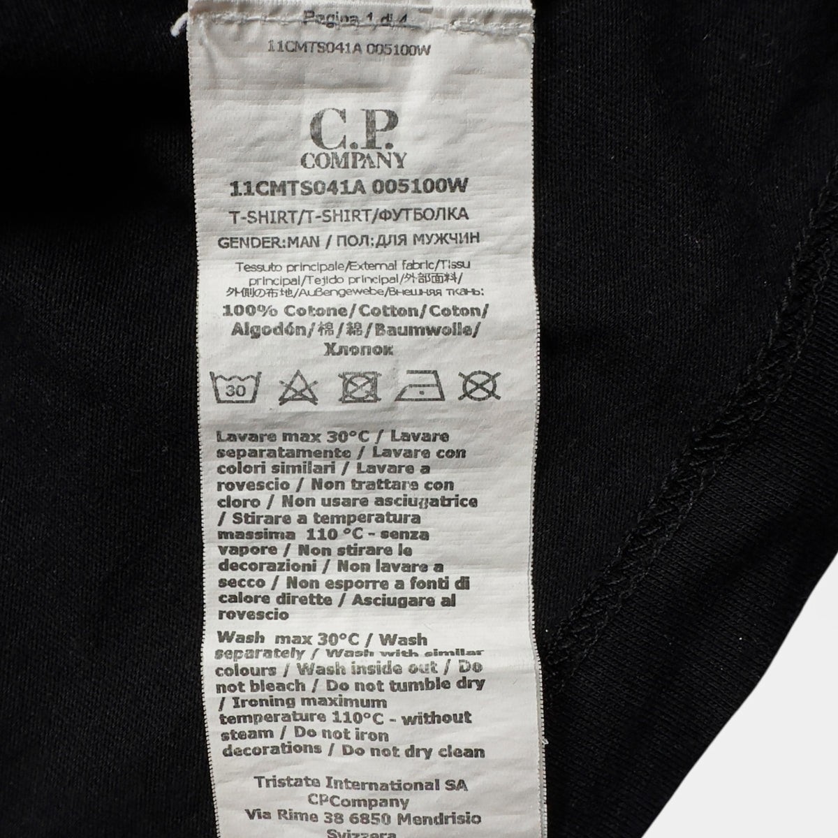 C.P. Company Large Spell Out T-Shirt  - Black