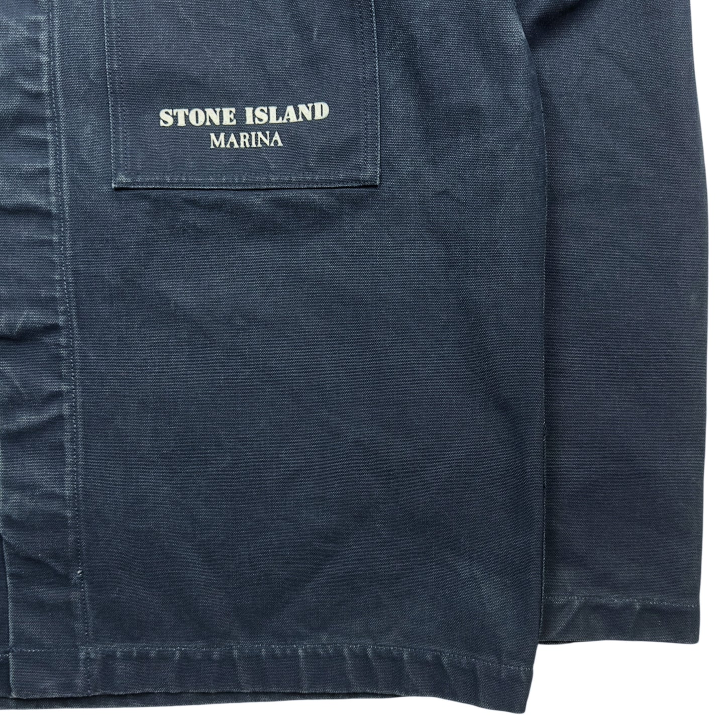 A/W 23 Stone Island Marina Plated Cotton Canvas - Navy