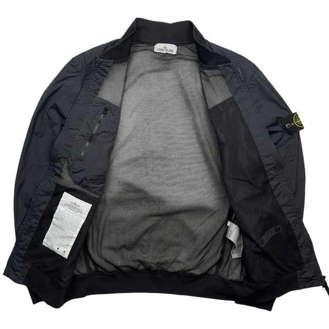 S/S 20 Stone Island Skin Touch Nylon TC with Polartec Alpha Bomber Jacket - Black