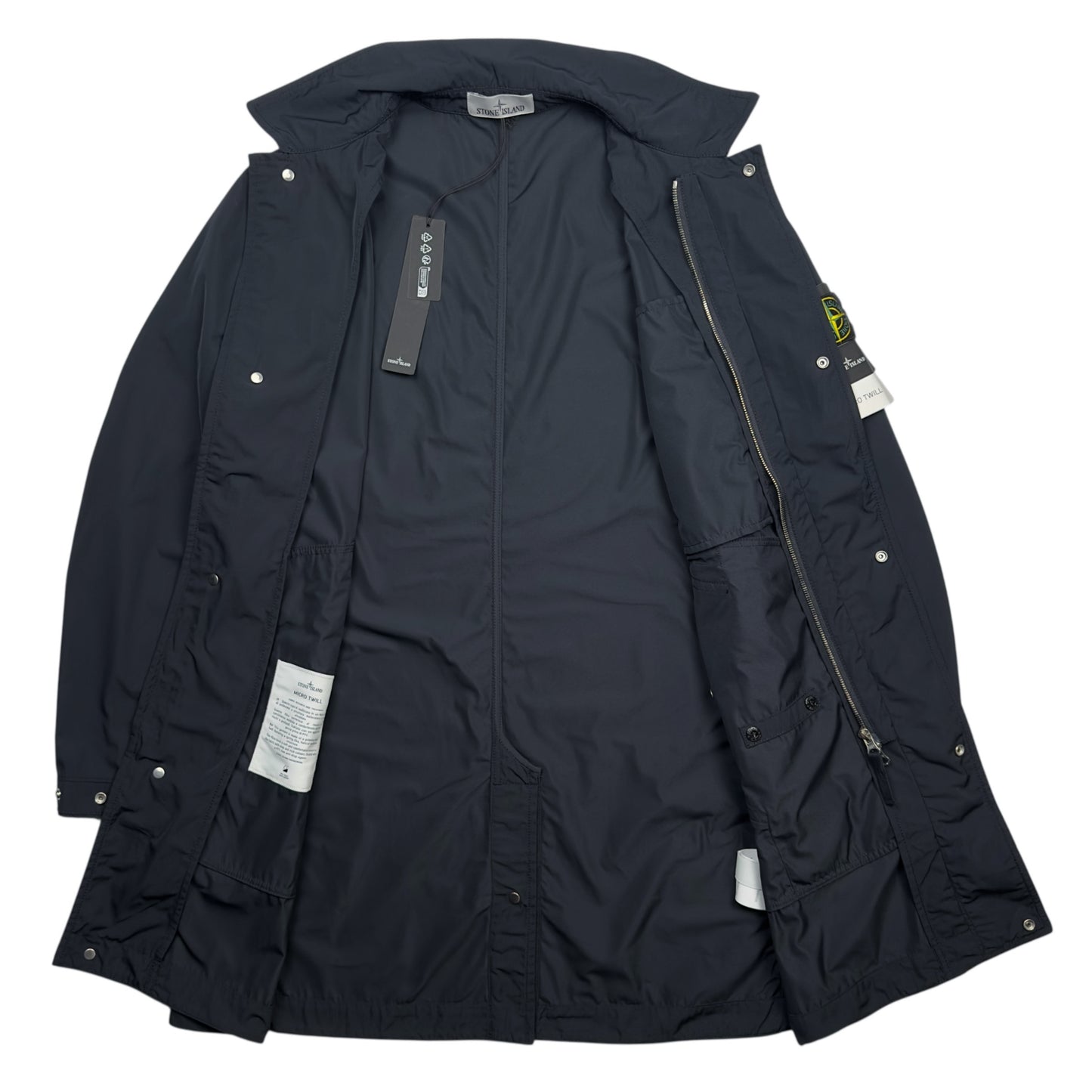 S/S 25 Stone Island Micro Twill Car Coat - Navy Blue