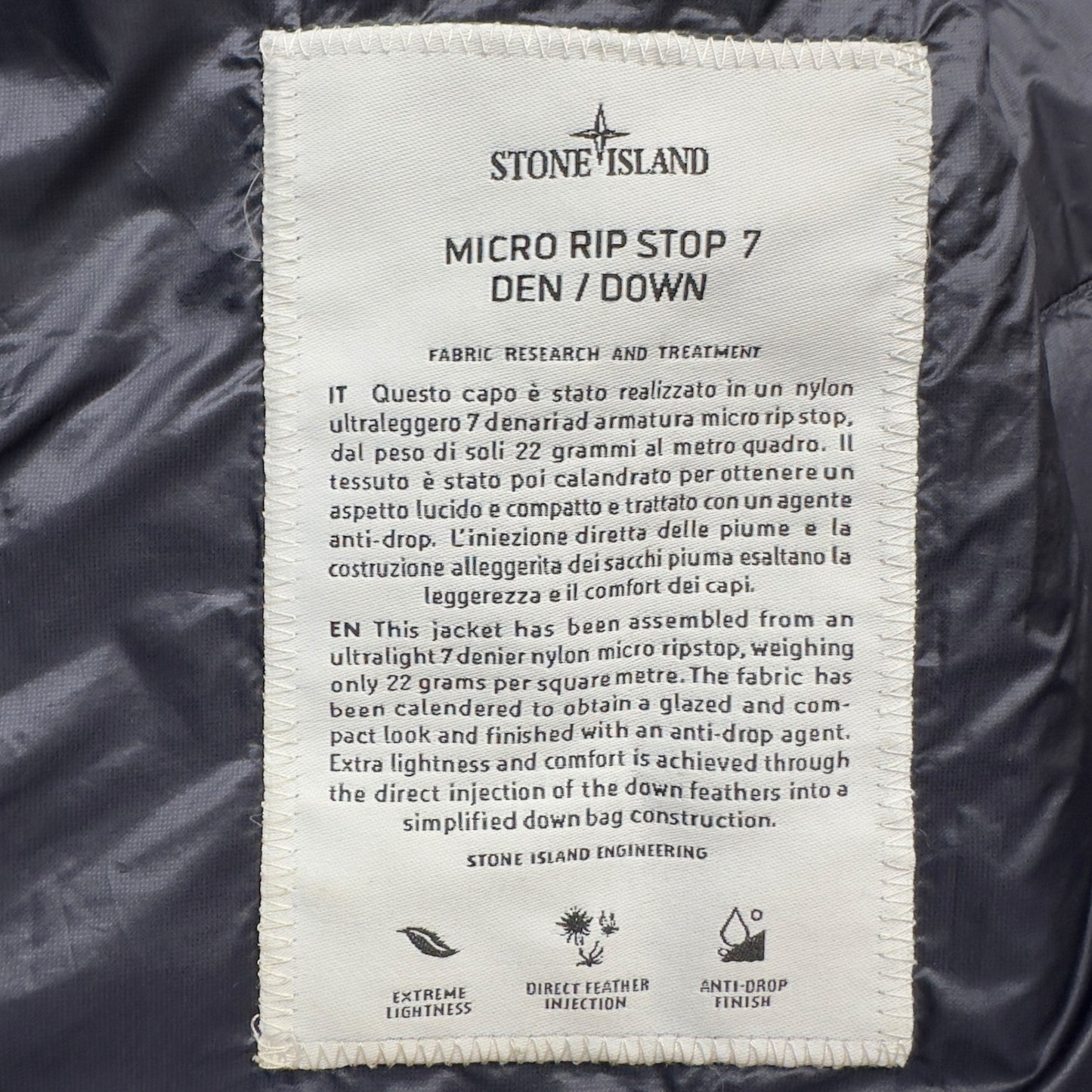 S/S 13 Stone Island Micro Rip Stop 7 Den Down Puffer Gilet - Navy