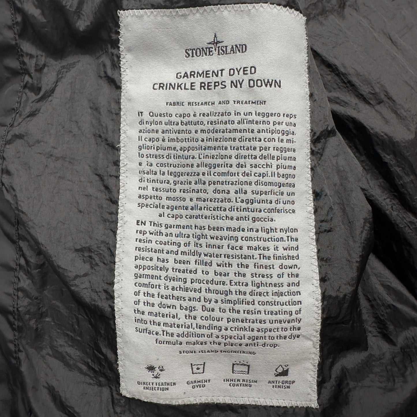 A/W 16 Stone Island Crinkle Reps NY Down Gilet - Black