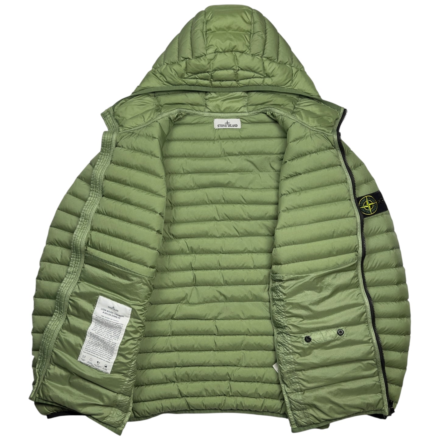 S/S 23 Stone Island Loom Woven Chambers R-Nylon Down TC Puffer Jacket - Sage Green