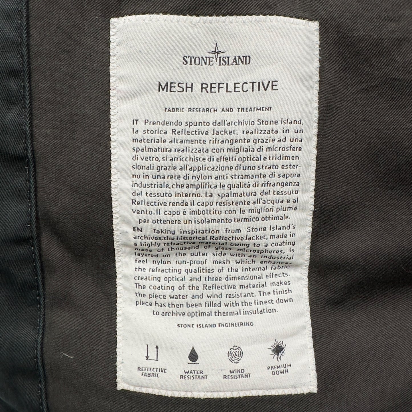 A/W 13 Stone Island Mesh Reflective Down Special Process Jacket