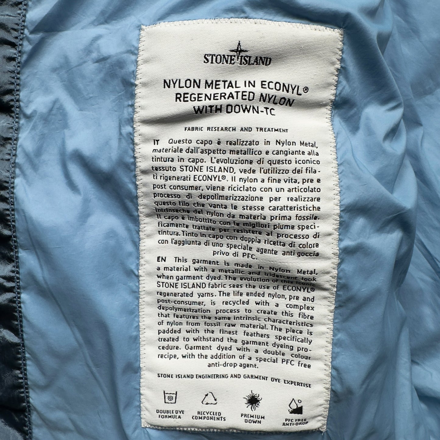 A/W 22 Stone Island Nylon Metal Econyl Down Puffer Jacket