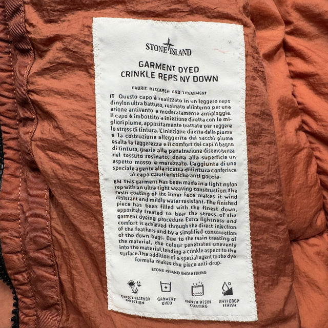 A/W 19 Stone Island Crinkle Reps NY Down Jacket - Coral