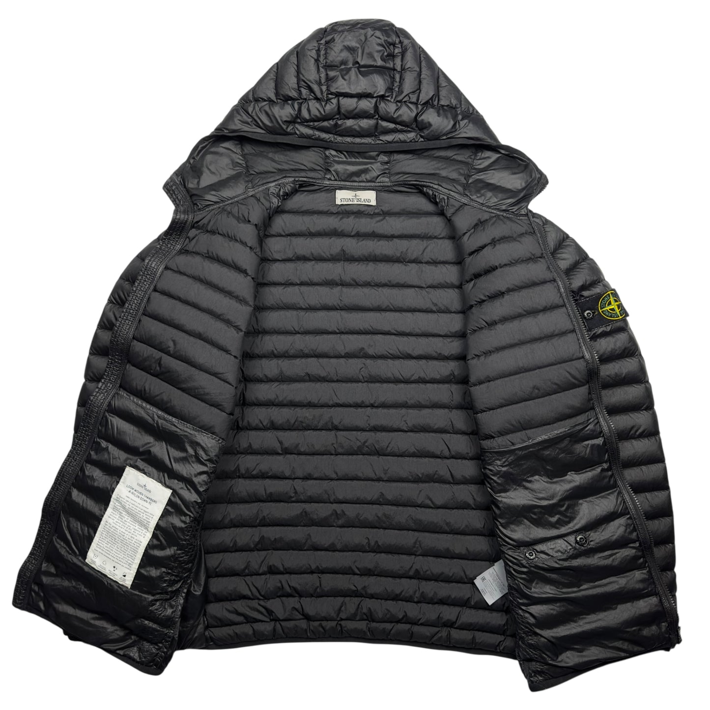 A/W 22 Stone Island Loom Woven Chambers R-Nylon Down TC Puffer Jacket - Black