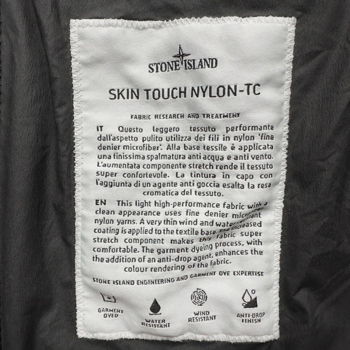S/S 20 Stone Island Skin Touch Nylon TC - Black