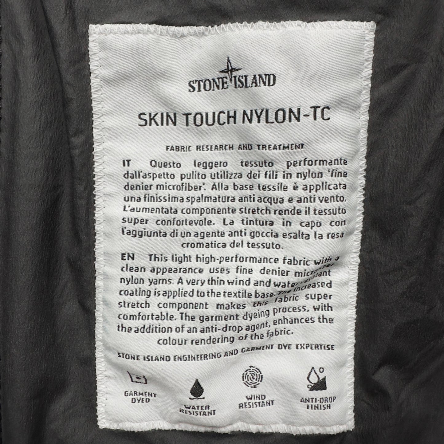 S/S 20 Stone Island Skin Touch Nylon TC - Black