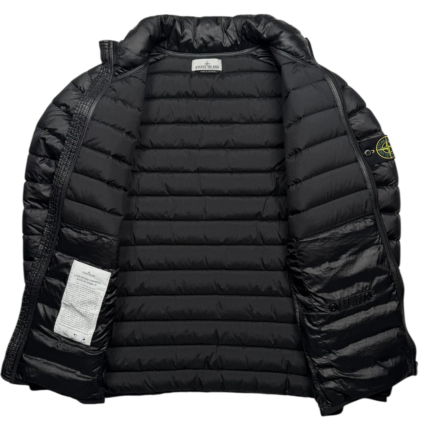 S/S 24 Stone Island Loom Woven Chambers R-Nylon Down TC Puffer Jacket - Black