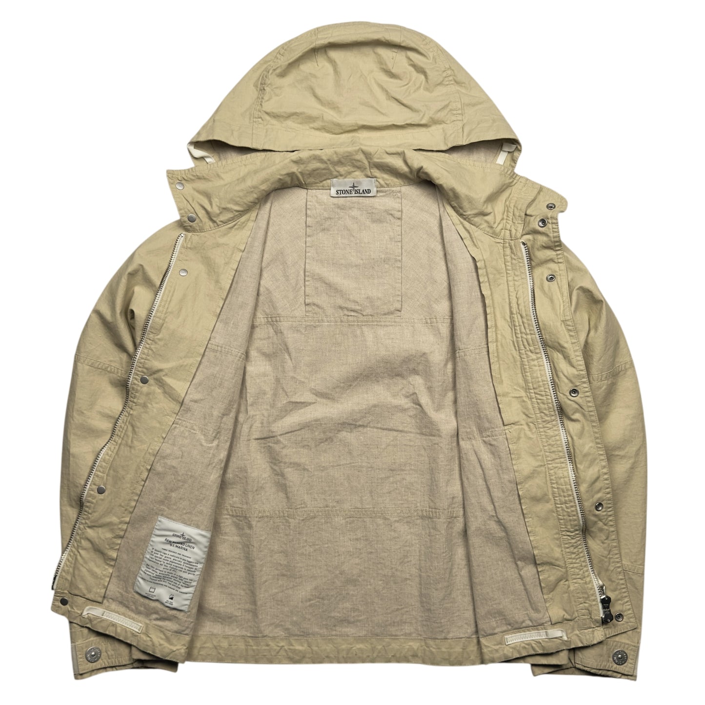 S/S 24 Stone Island Marina Raw Plated Linen Jacket - Beige