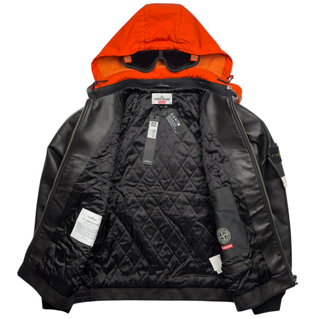 A/W 23 Stone Island x Supreme Full Grain Leather Helicopter Jacket