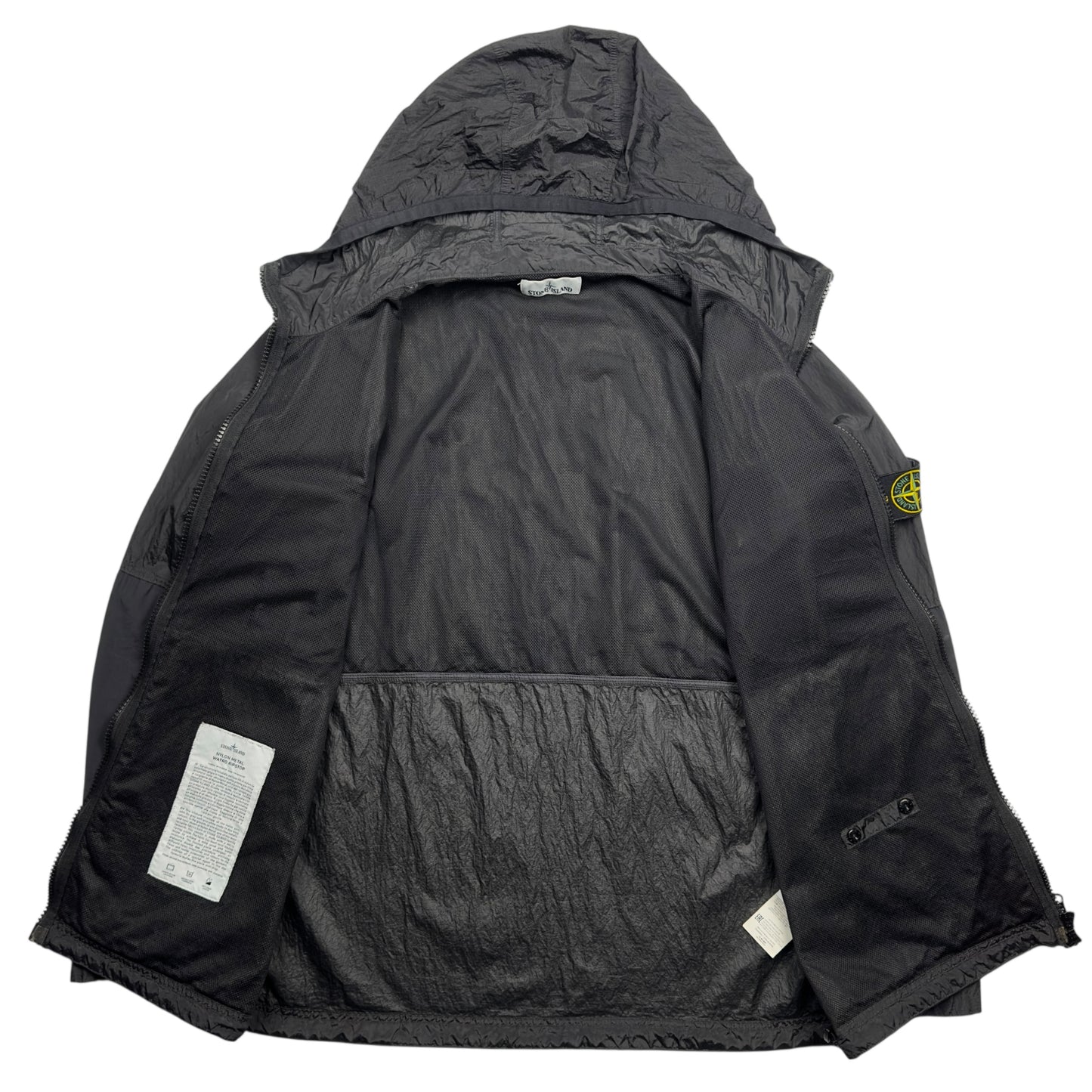 S/S 19 Stone Island Nylon Metal Watro Ripstop Windbreaker Jacket - Black