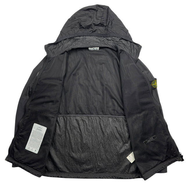 S/S 19 Stone Island Nylon Metal Watro Ripstop Windbreaker Jacket - Black