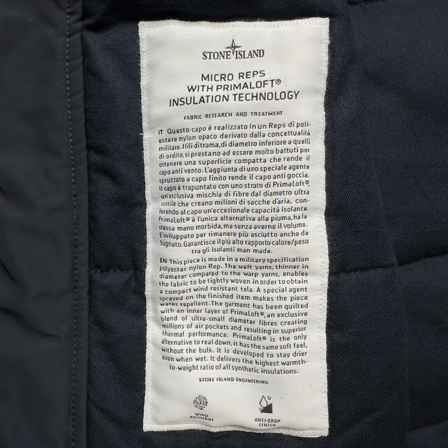 A/W 17 Stone Island Micro Reps Primaloft Long Jacket