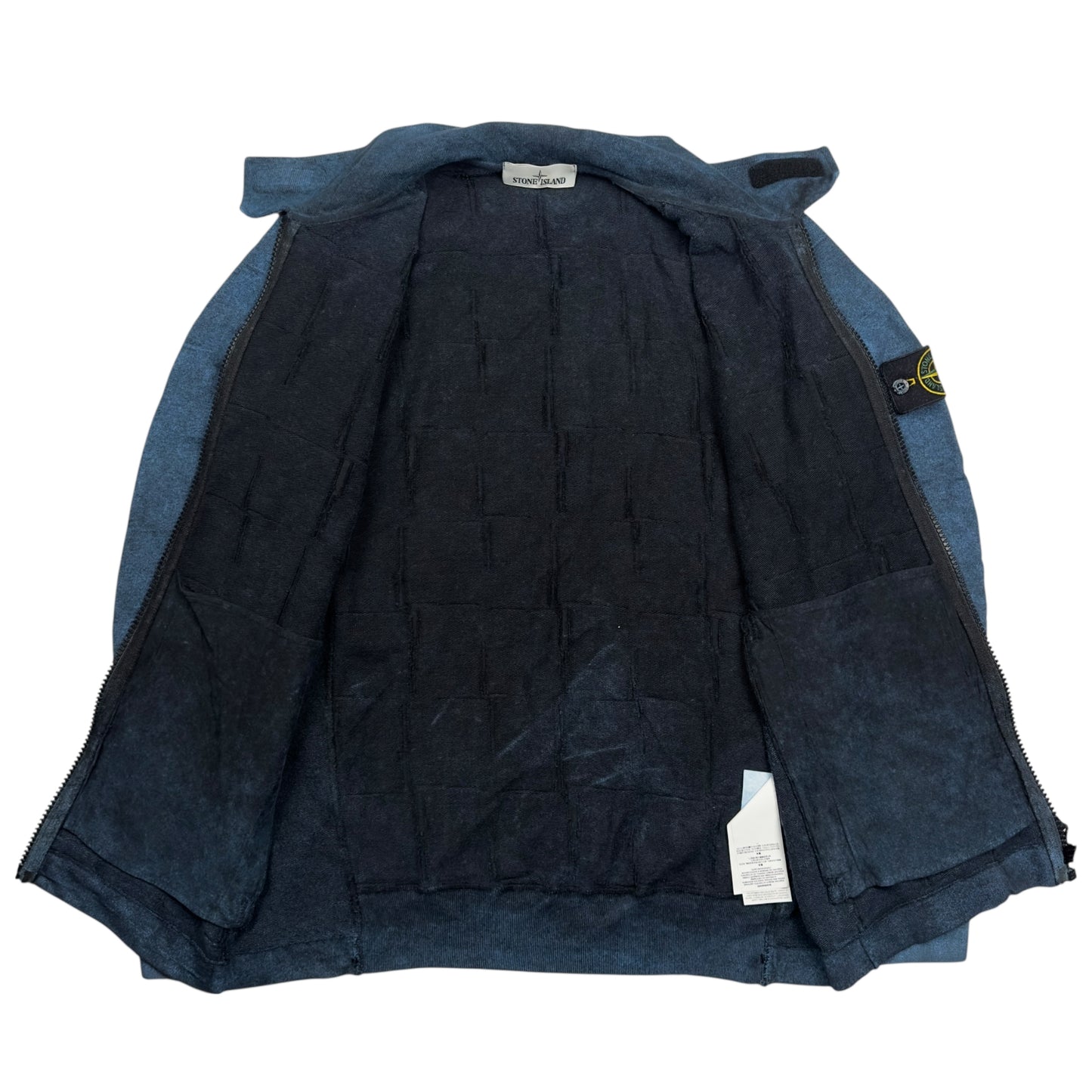 S/S 17 Stone Island House Check Dust Treated Full Zip Sweater
