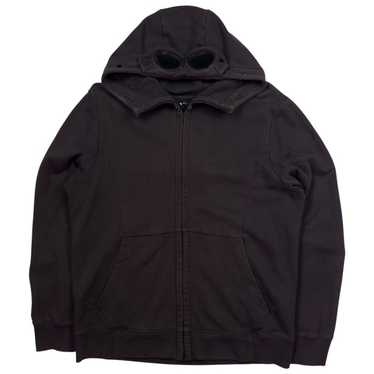 C.P. Company Diagonal Raised Fleece Goggle Full Zip - Black