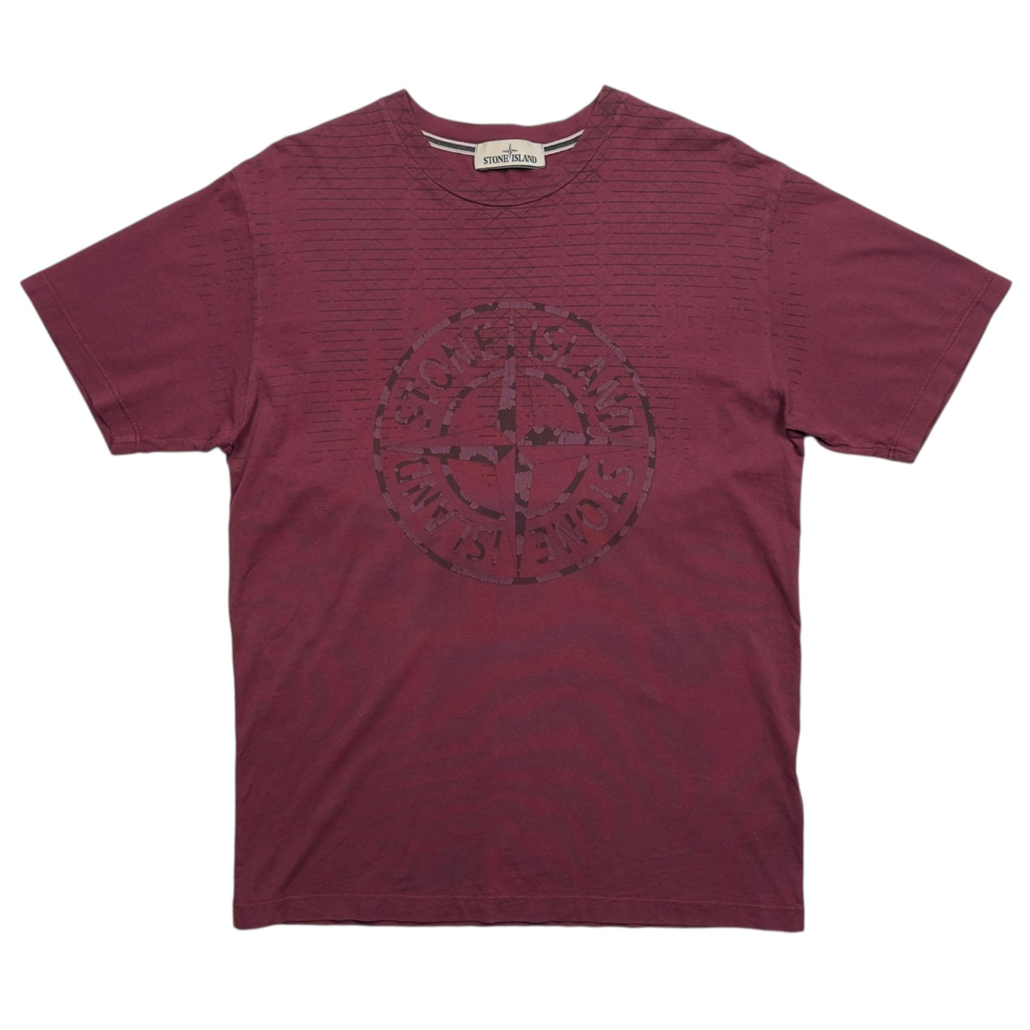 A/W 17 Stone Island Logo Print T-Shirt - Burgundy
