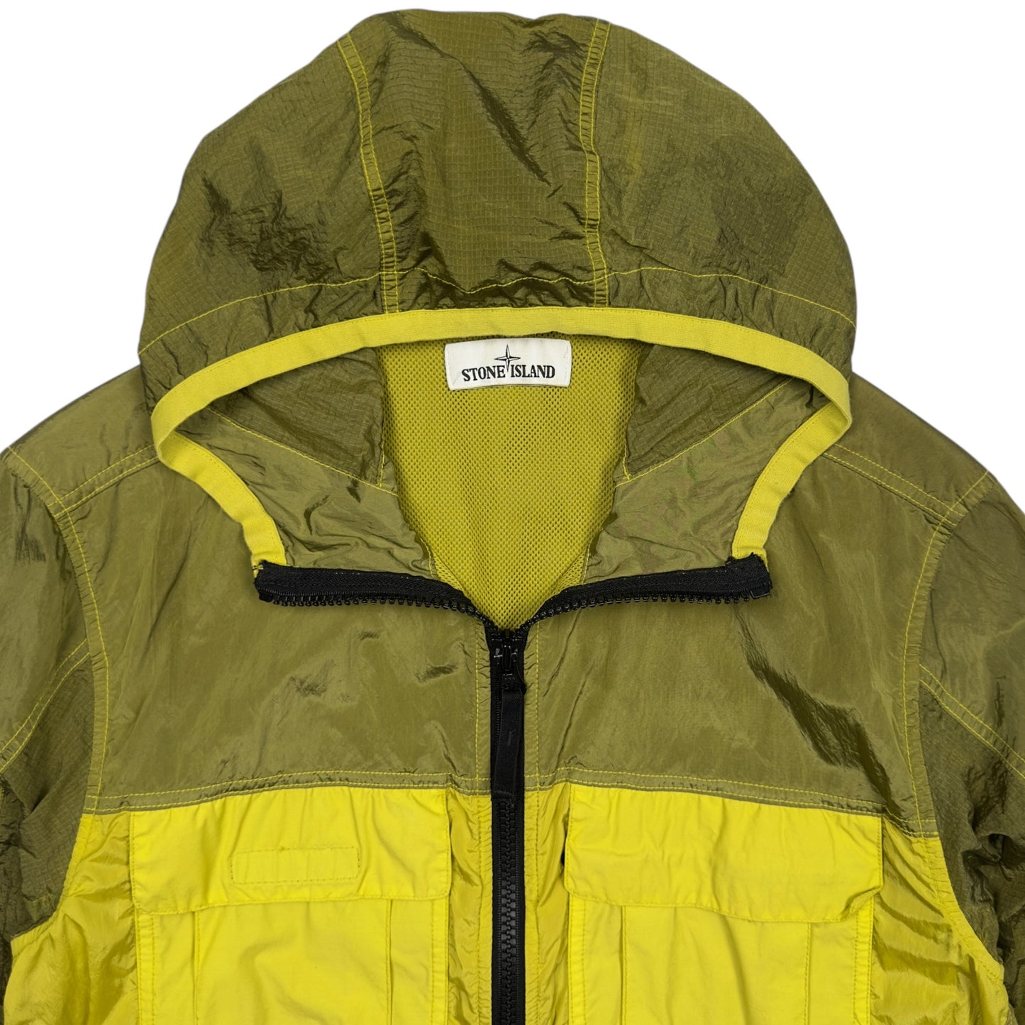 S/S 19 Stone Island Nylon Metal Watro Ripstop Windbreaker Jacket - Yellow