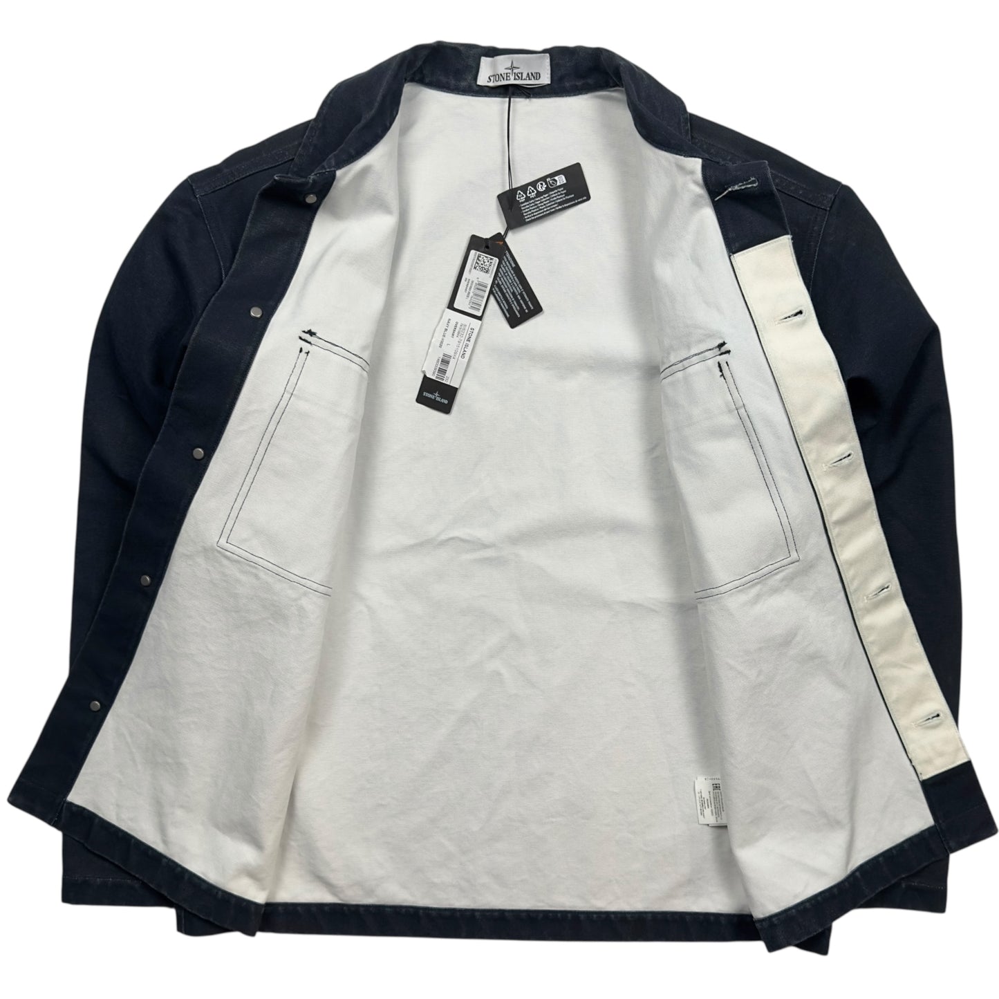 A/W 23 Stone Island Marina Plated Cotton Canvas - Navy