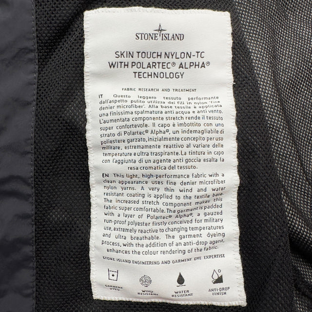 S/S 20 Stone Island Skin Touch Nylon TC with Polartec Alpha Bomber Jacket - Black
