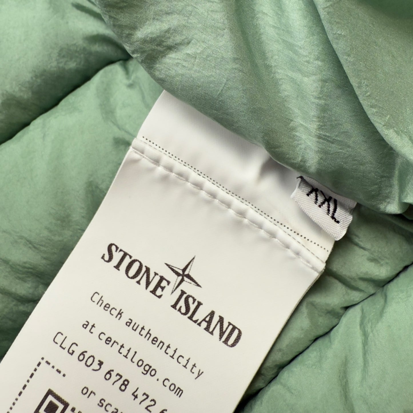 A/W 22 Stone Island Loom Woven Chambers R-Nylon Down TC Puffer Jacket - Sage Green