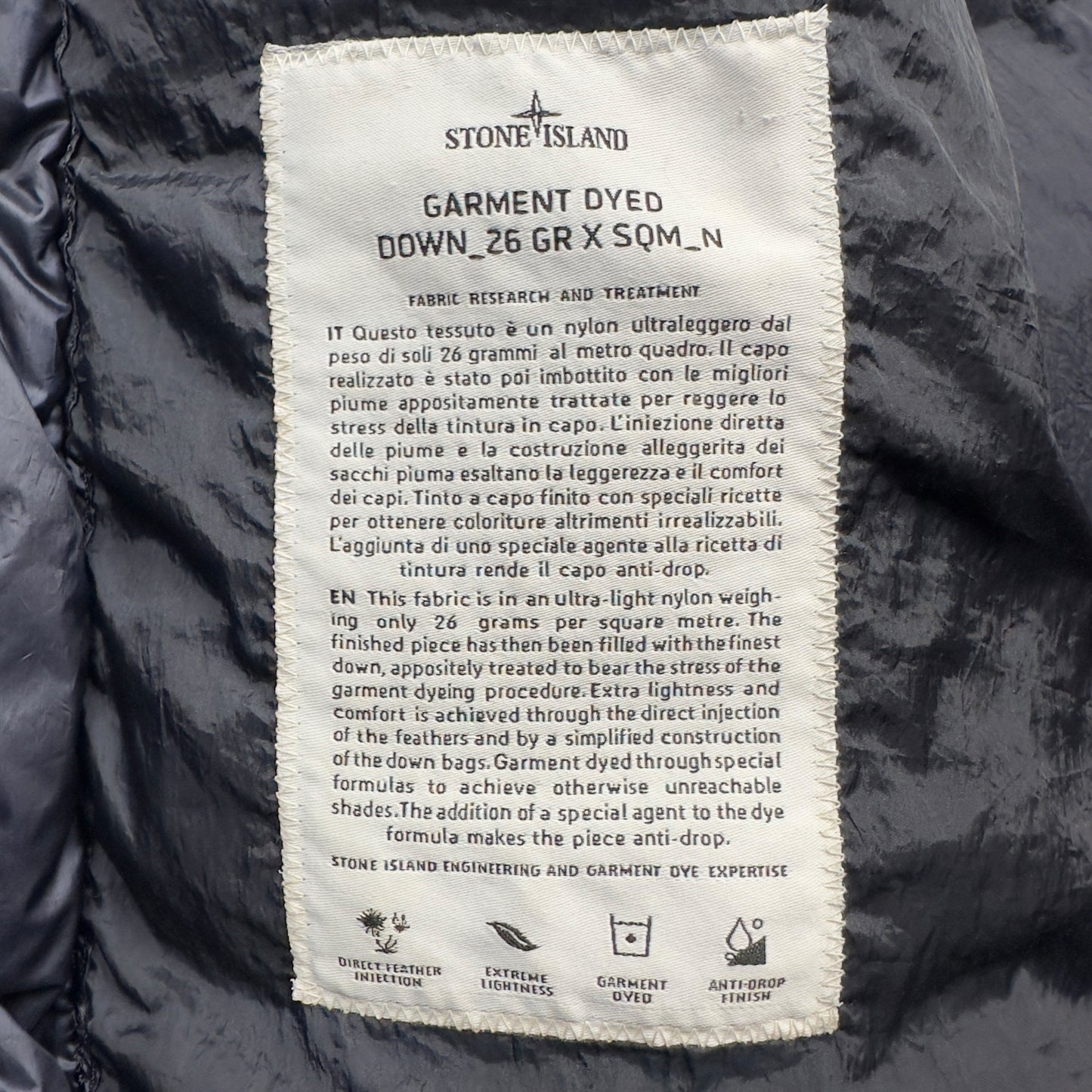 A/W 12 Stone Island Down_26 GR X SQM_N Down Puffer Gilet - Navy